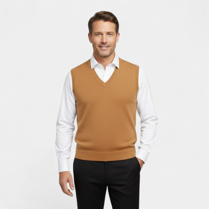 Ärmellose Baumwollweste Herren mit V-Ausschnitt – minimalistische Eleganz