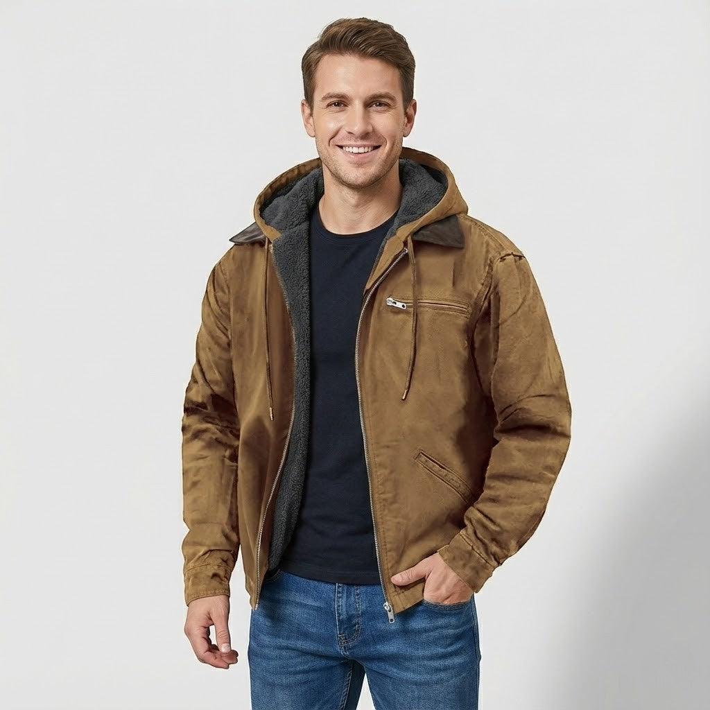 Riche | Giacca uomo con zip e cappuccio in pile