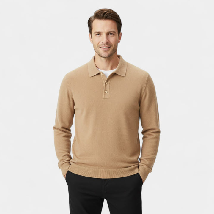 Polo uomo in cashmere maniche lunghe – Eleganza casual raffinata