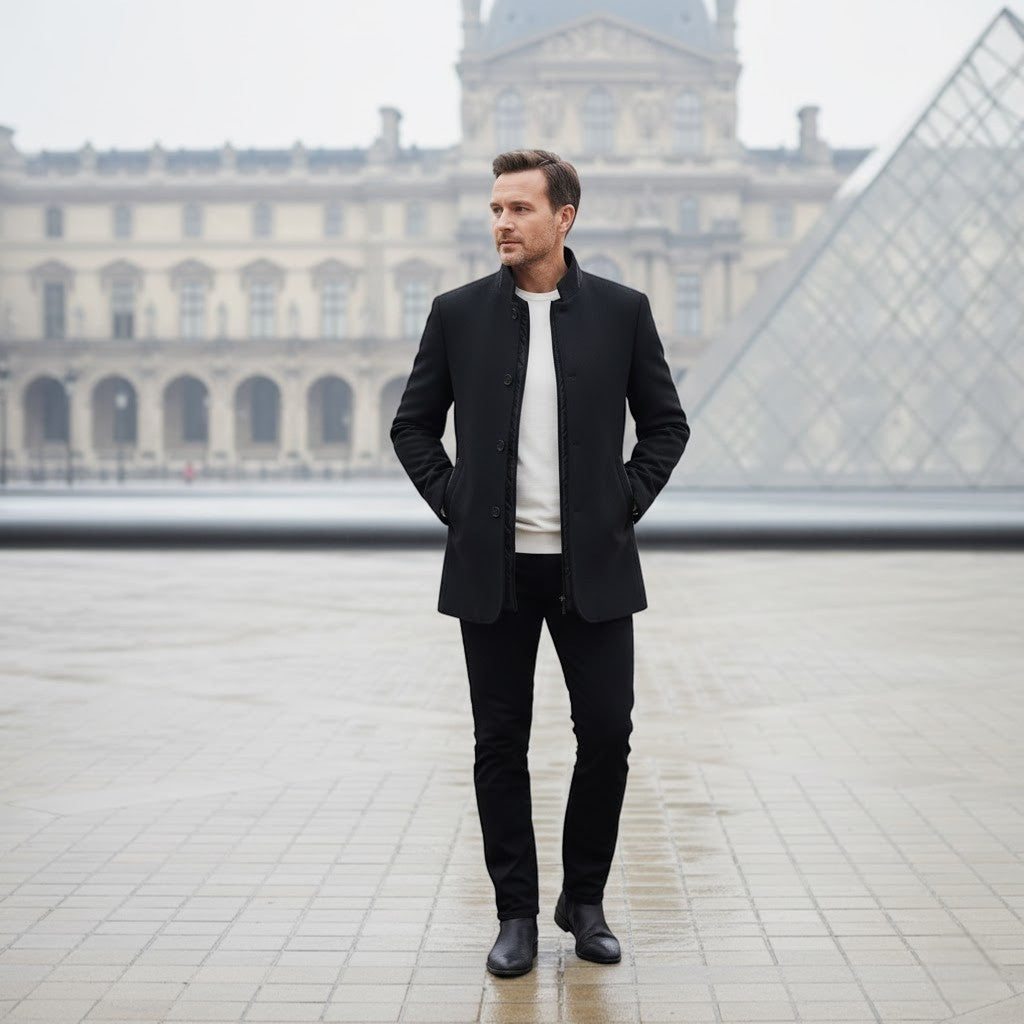 Riche | Cappotto uomo in lana con collo alto