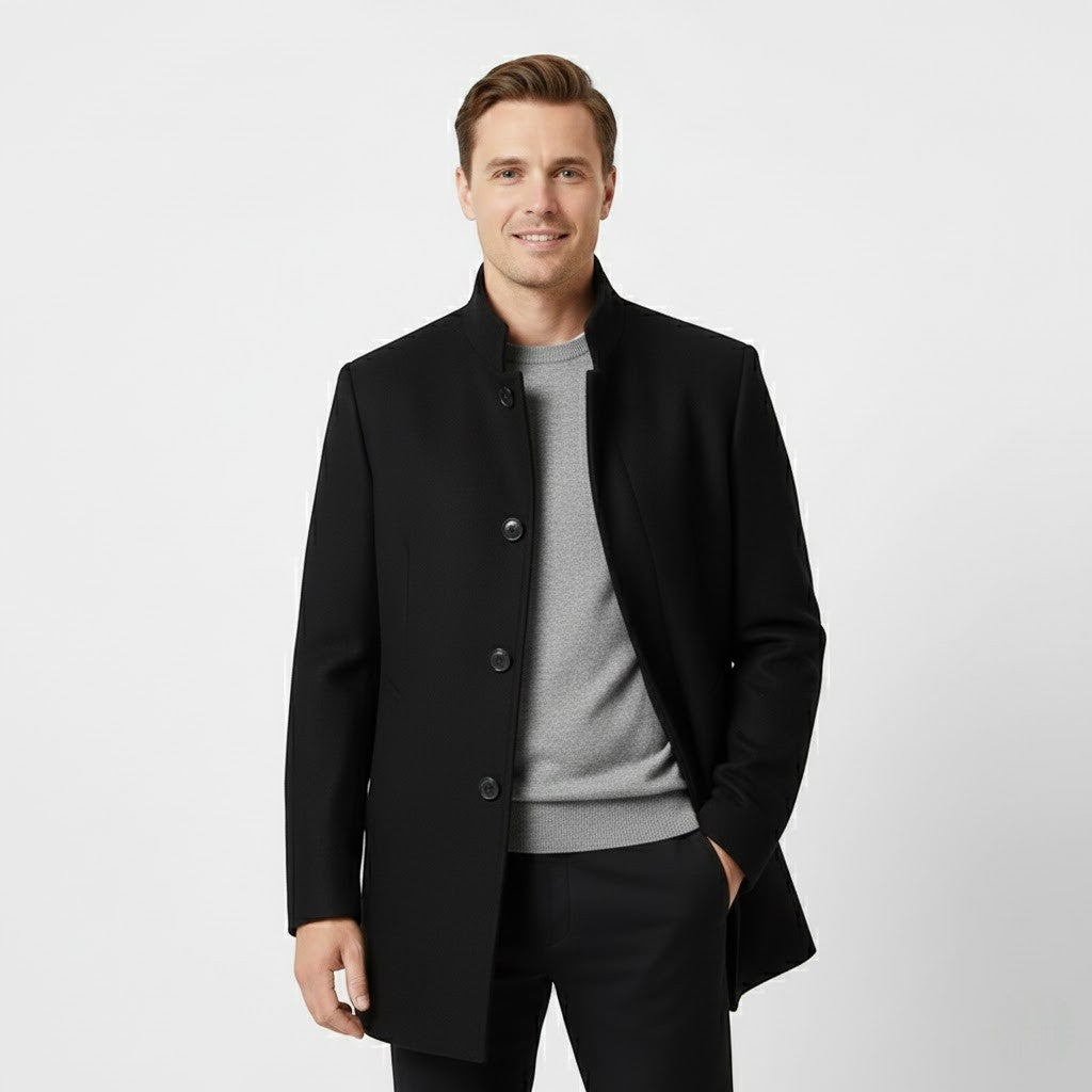Cappotto uomo spesso in lana merino
