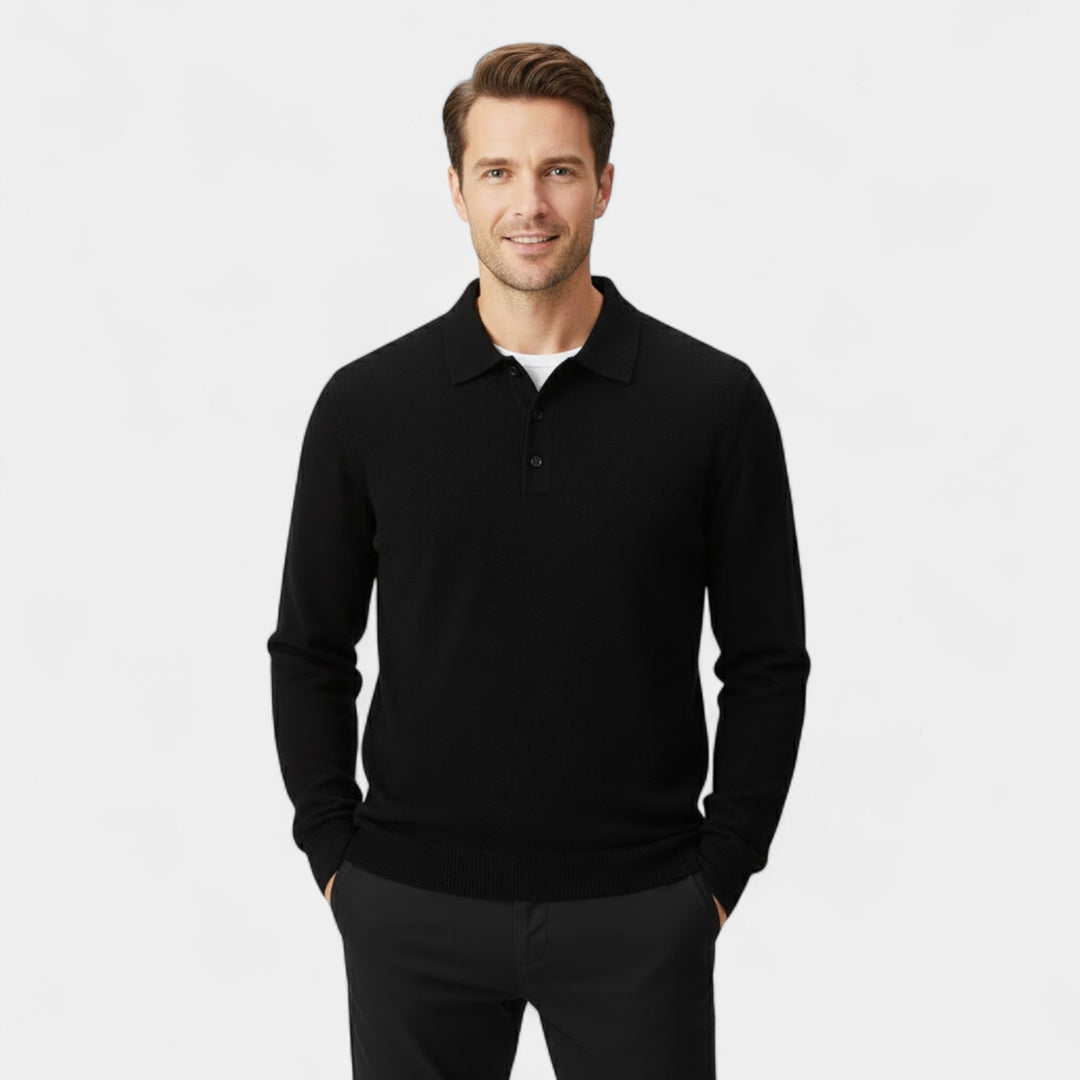 Polo uomo in cashmere maniche lunghe – Eleganza casual raffinata