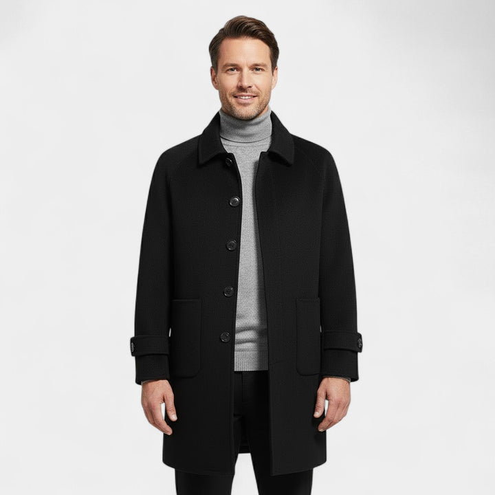 Claire Mode | Cappotto Uomo 100% cachemire – Reversibile Mezza Lunghezza con Chiusura a Un Bottone