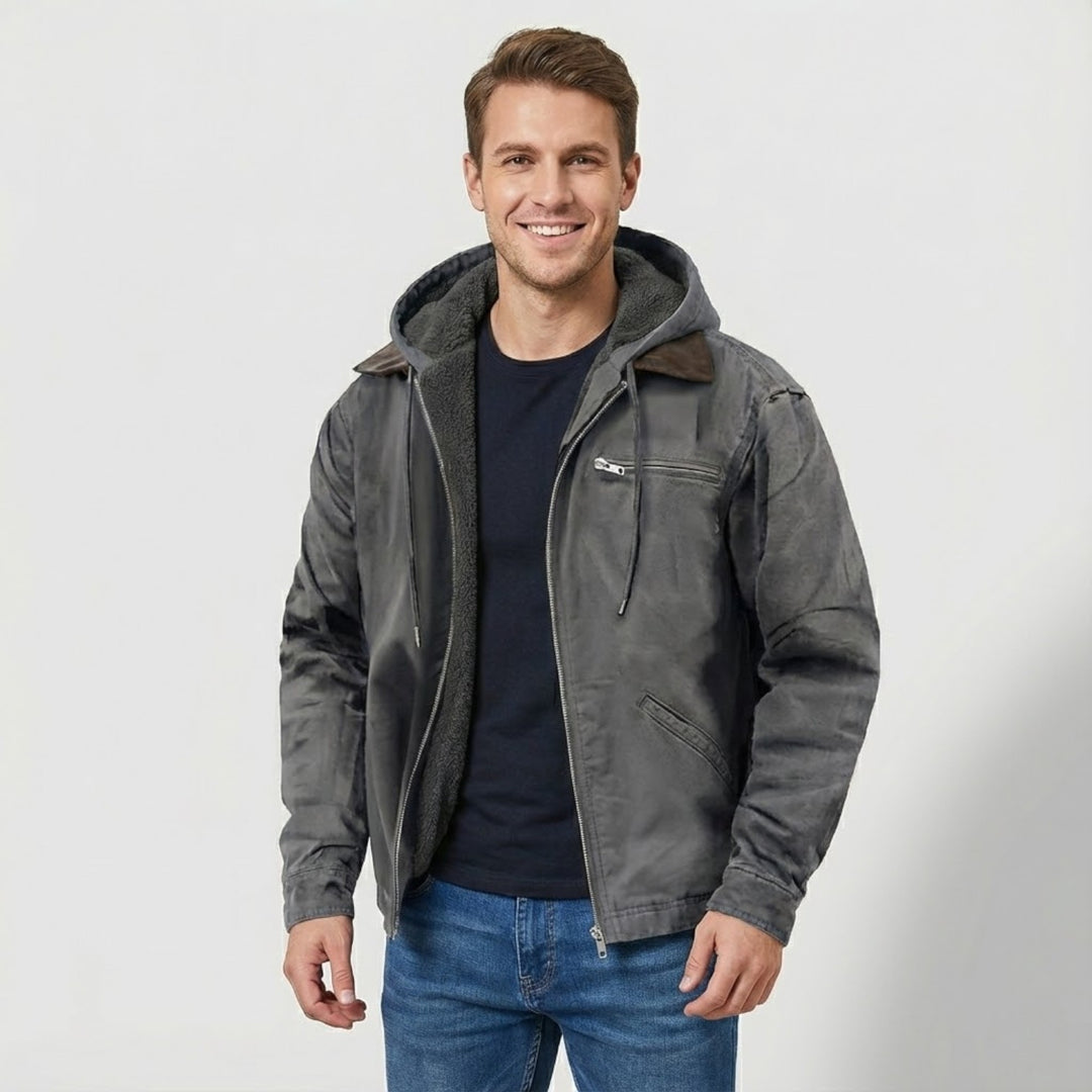 Riche | Giacca uomo con zip e cappuccio in pile