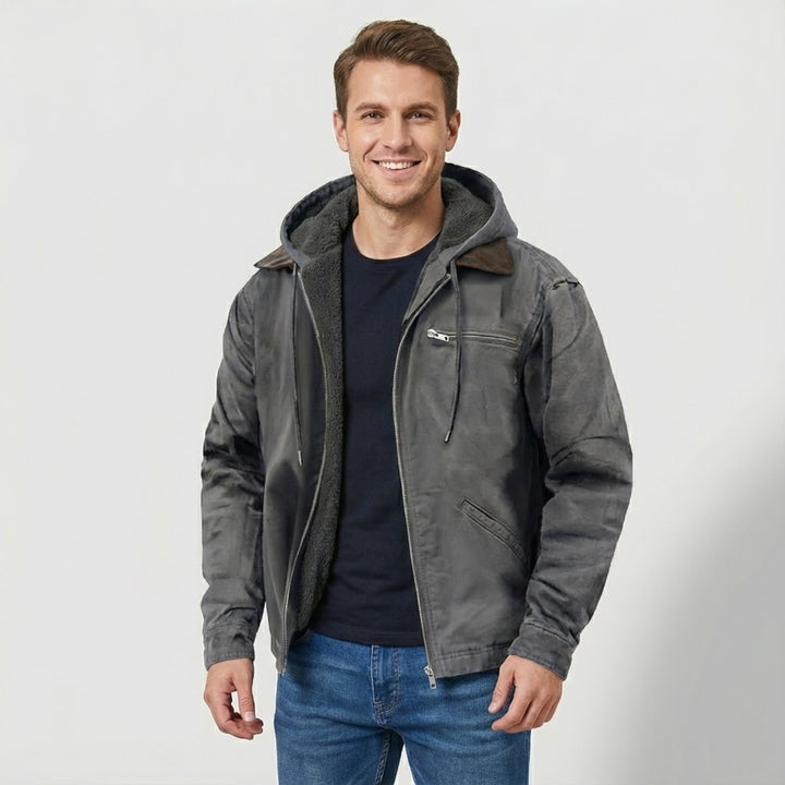 Riche | Giacca uomo con zip e cappuccio in pile