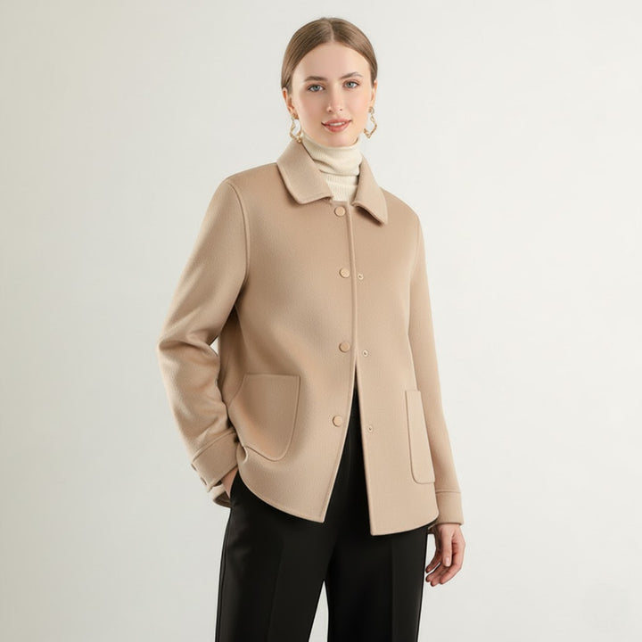 Riche | Damen Wintermantel aus Wolle mit Polokragen