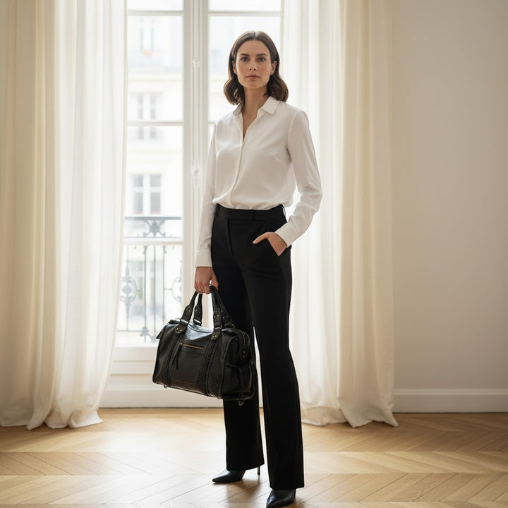 Damentasche aus echtem Leder – Geflochtenes Detail