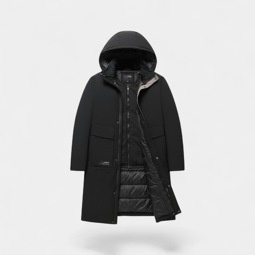 Claire Mode | Giacca Uomo con Cappuccio – Cappotto Lungo Imbottito in Cotone