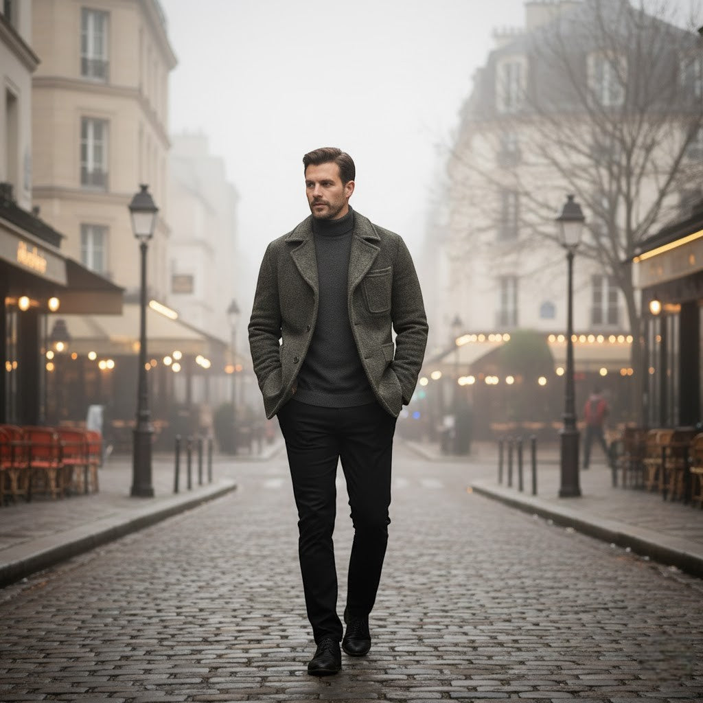 Claire Mode | Herren-Wintermantel im Retro-Stil aus Wolle