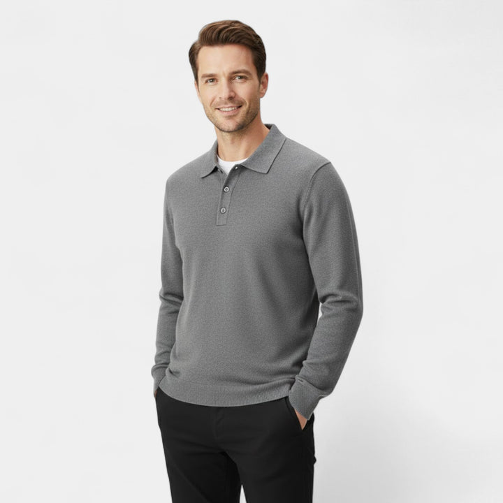 Polo uomo in cashmere maniche lunghe – Eleganza casual raffinata