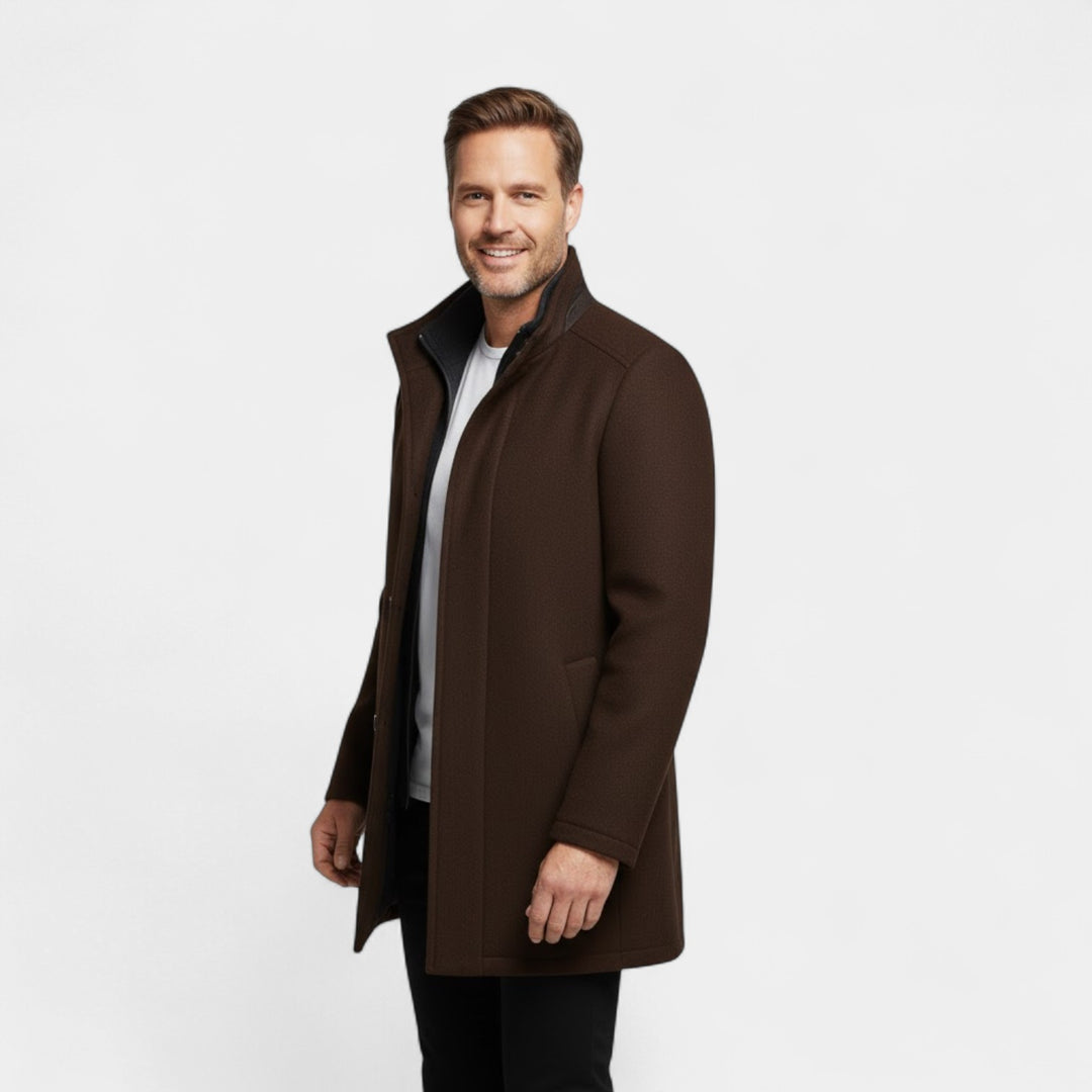 Claire Mode | Cappotto Uomo in Lana – Collo Doppio Mezza Lunghezza