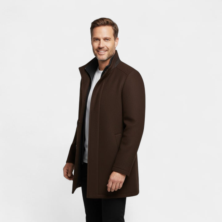 Claire Mode | Cappotto Uomo in Lana – Collo Doppio Mezza Lunghezza