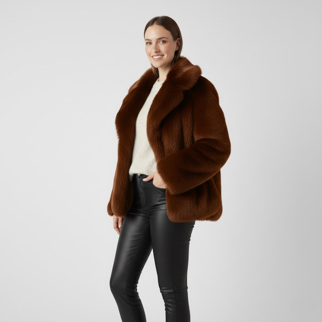 Riche | Cappotto invernale donna in chiffon, lana e pelliccia