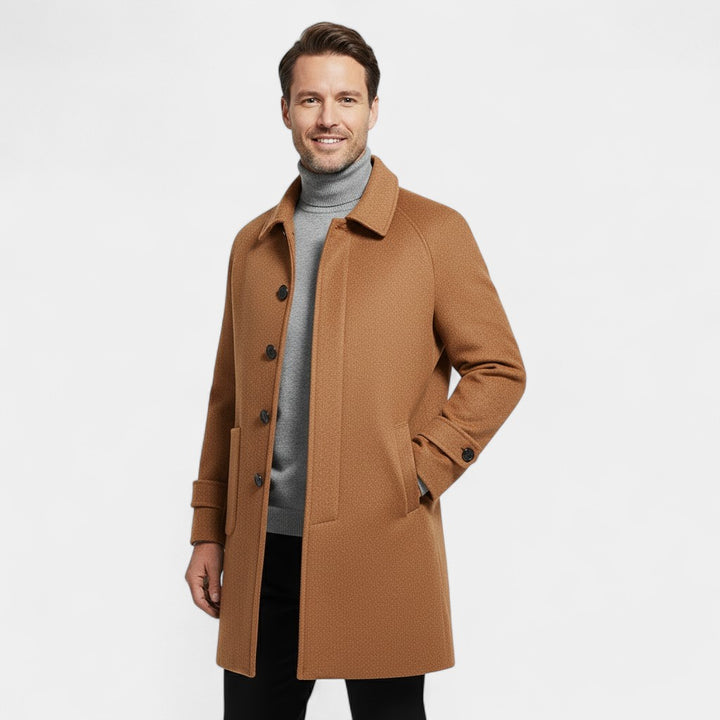 Claire Mode | Cappotto Uomo 100% cachemire – Reversibile Mezza Lunghezza con Chiusura a Un Bottone
