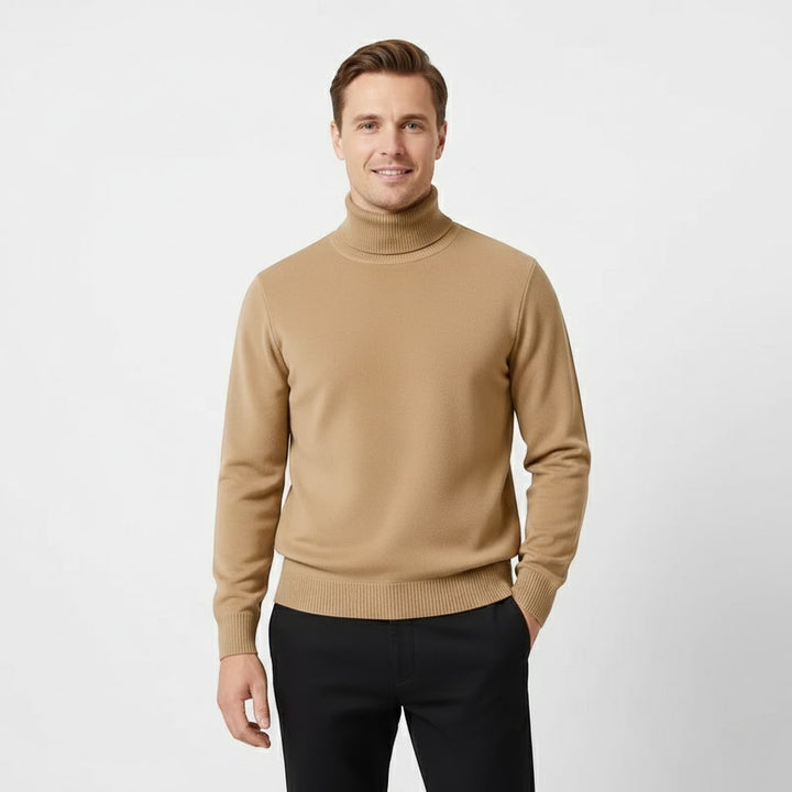 Herren-Rollkragenpullover mit Wollfutter – dicke Samtoptik