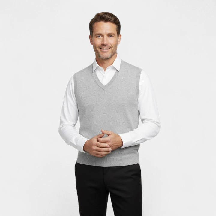 Ärmellose Baumwollweste Herren mit V-Ausschnitt – minimalistische Eleganz