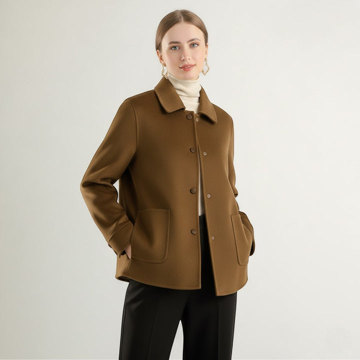 Riche | Damen Wintermantel aus Wolle mit Polokragen