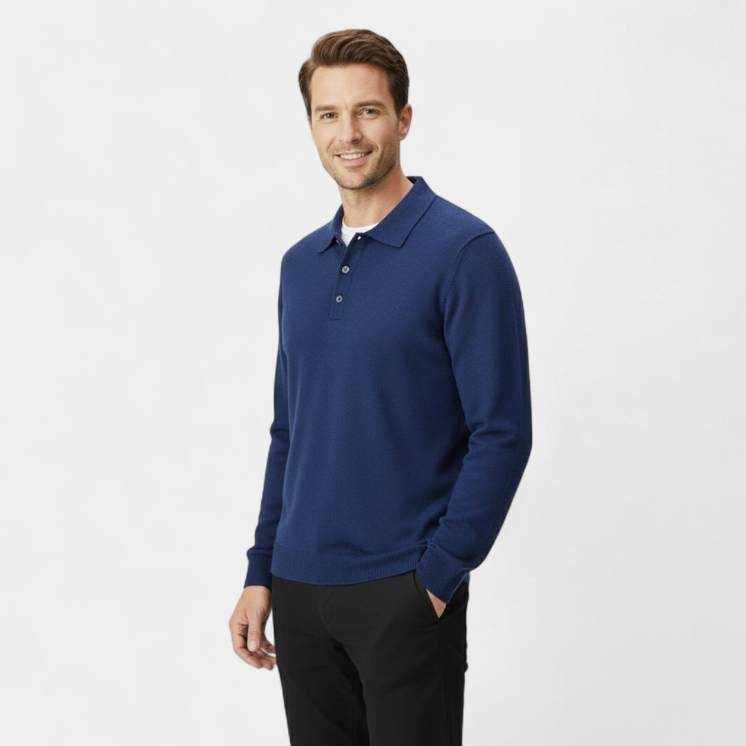 Polo uomo in cashmere maniche lunghe – Eleganza casual raffinata