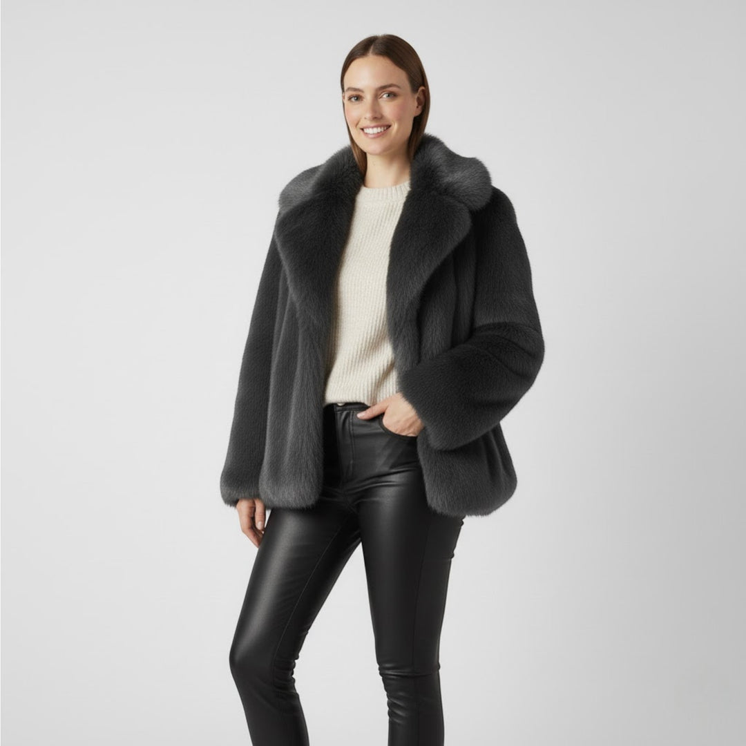 Riche | Cappotto invernale donna in chiffon, lana e pelliccia