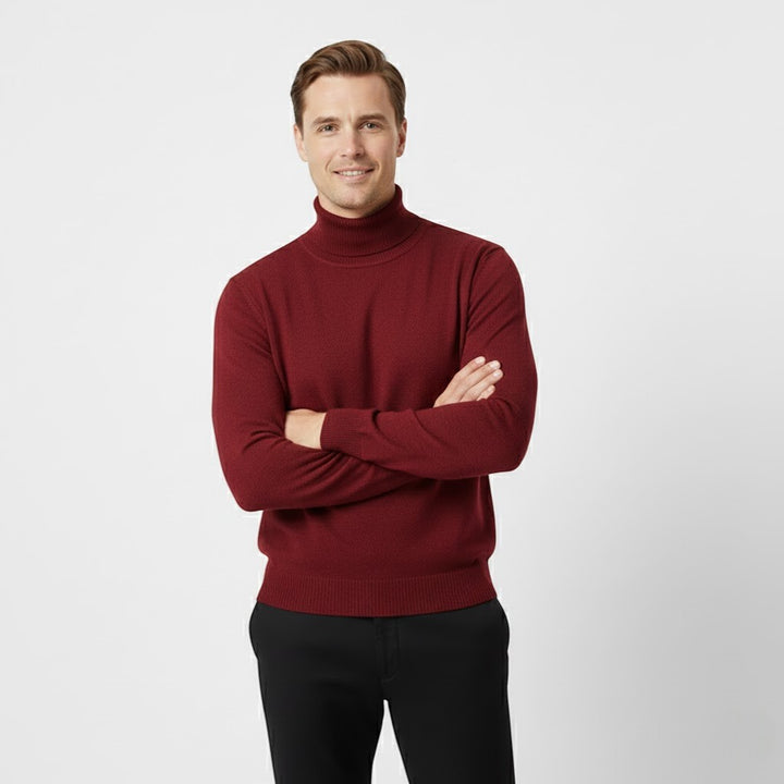 Herren-Rollkragenpullover mit Wollfutter – dicke Samtoptik