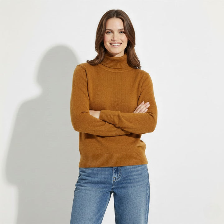 Riche | Damen Rollkragenpullover aus gestrickter Wolle