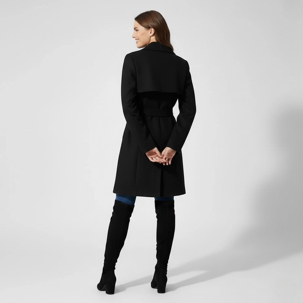 Riche | Damen langer Mantel aus eleganter, taillierter Wolle