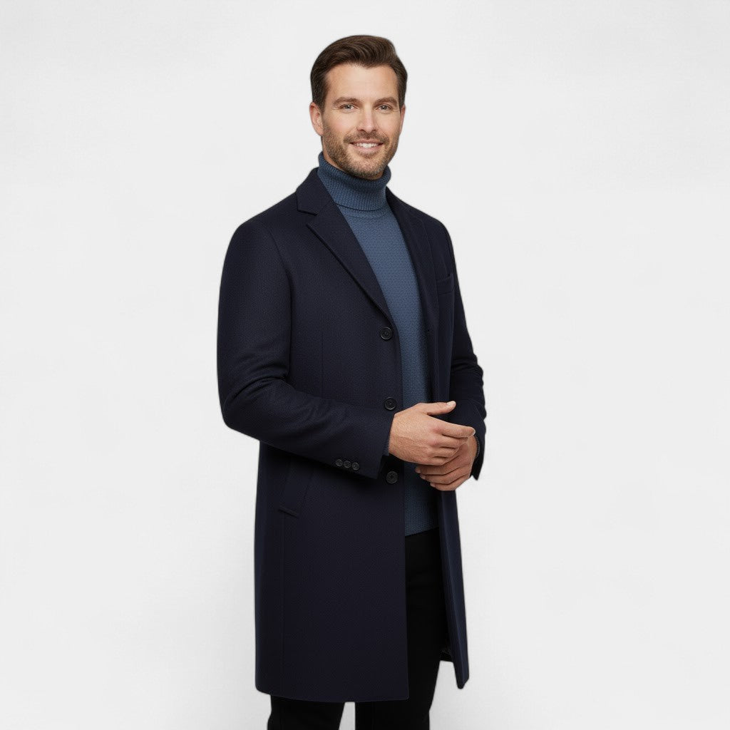 Riche | Herren-Trenchcoat mittellang aus Wolle