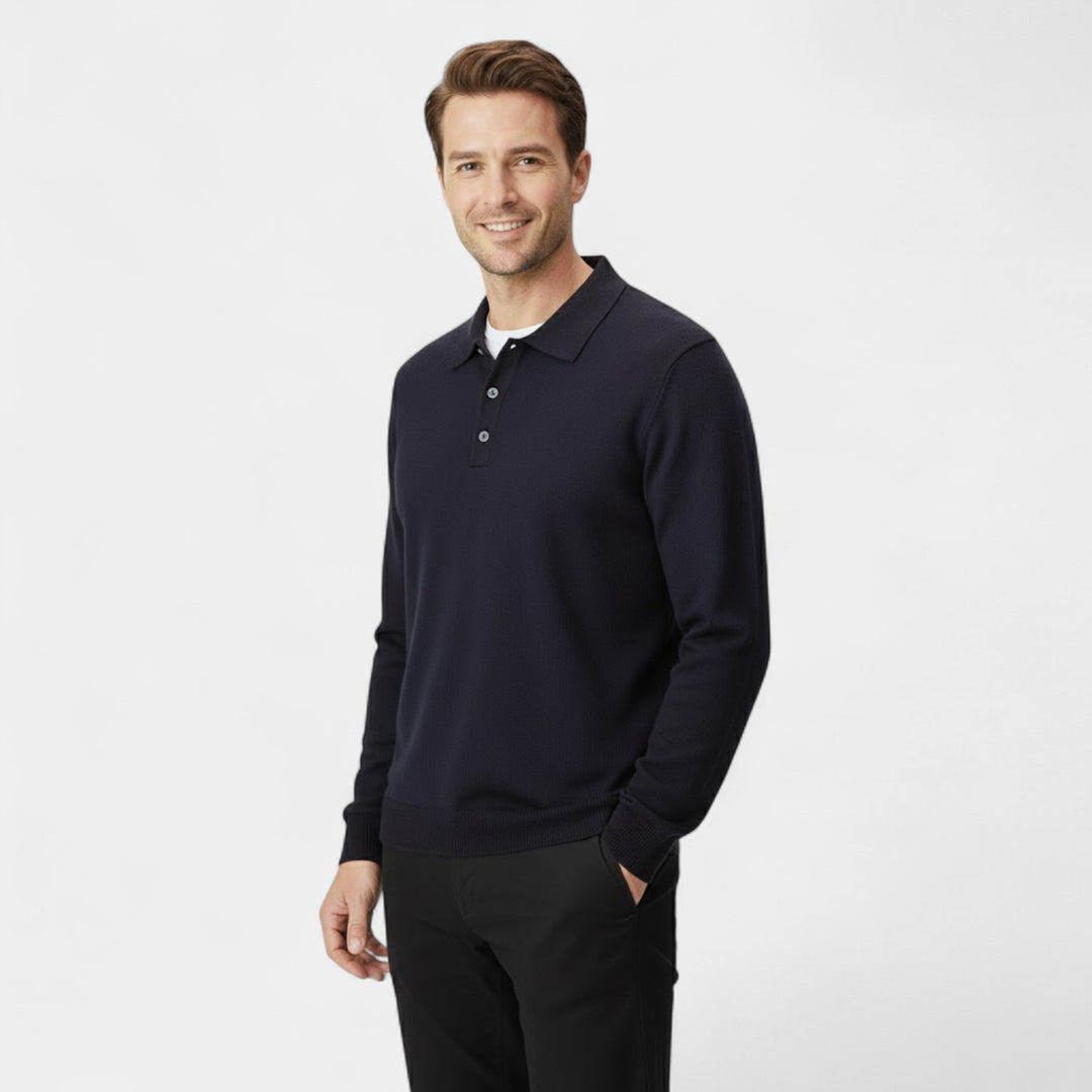 Polo uomo in cashmere maniche lunghe – Eleganza casual raffinata