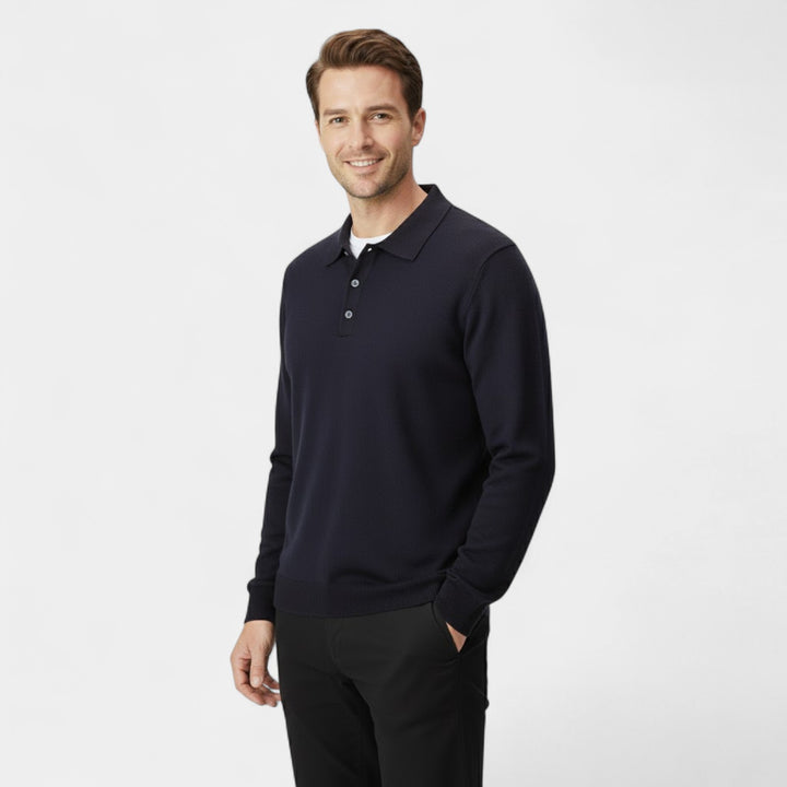 Polo uomo in cashmere maniche lunghe – Eleganza casual raffinata