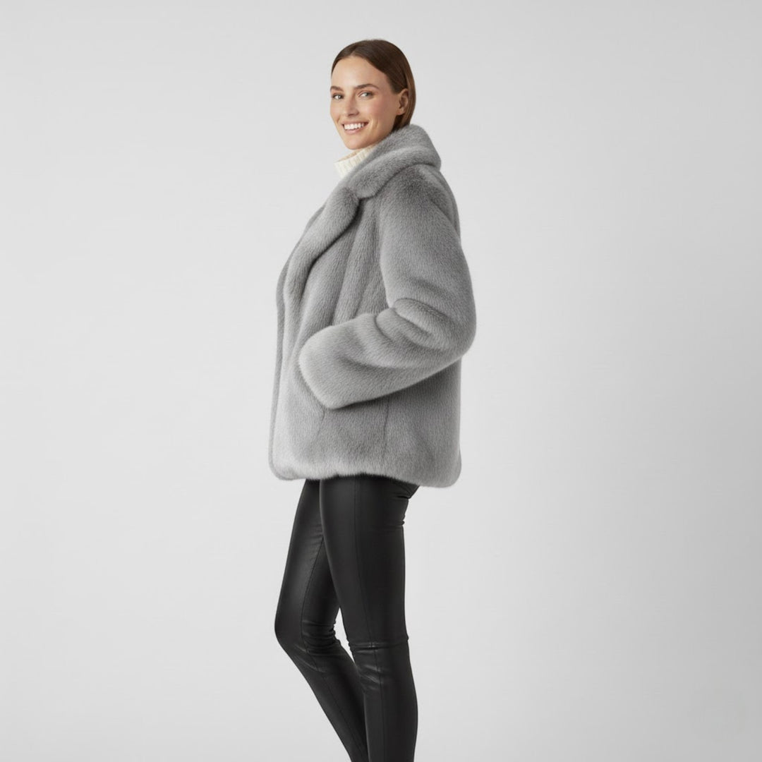 Riche | Cappotto invernale donna in chiffon, lana e pelliccia