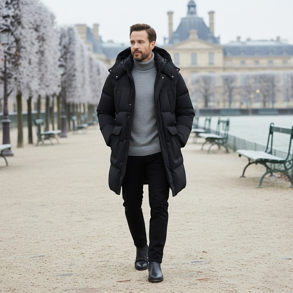 Claire Mode | Cappotto Invernale Uomo – Lungo Impermeabile con Cappuccio