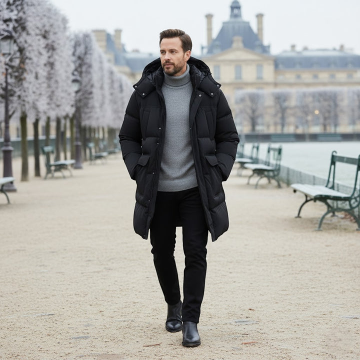 Claire Mode | Cappotto Invernale Uomo – Lungo Impermeabile con Cappuccio