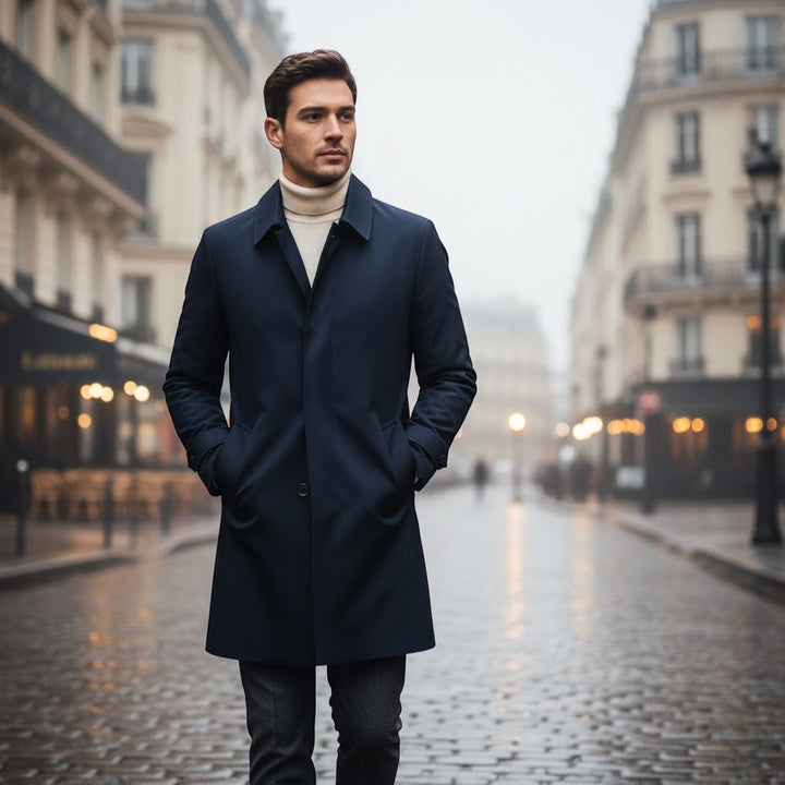 Riche | Herrenjacke mittellang – Trenchcoat mit Reverskragen im klassischen Schnitt