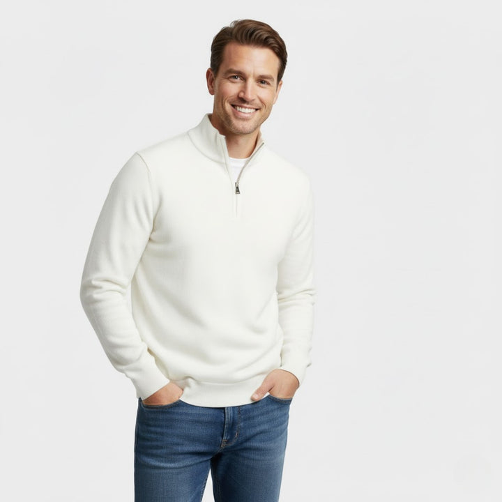 Herren Reißverschluss-Pullover aus Strick – minimalistischer Riviera Stil