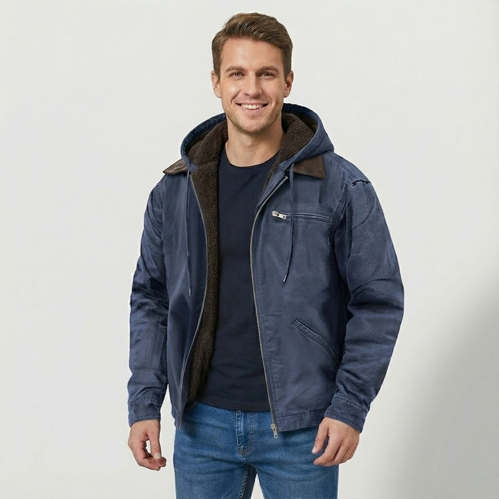 Riche | Giacca uomo con zip e cappuccio in pile