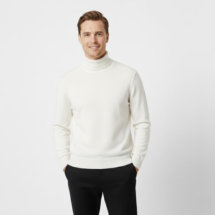 Herren-Rollkragenpullover mit Wollfutter – dicke Samtoptik