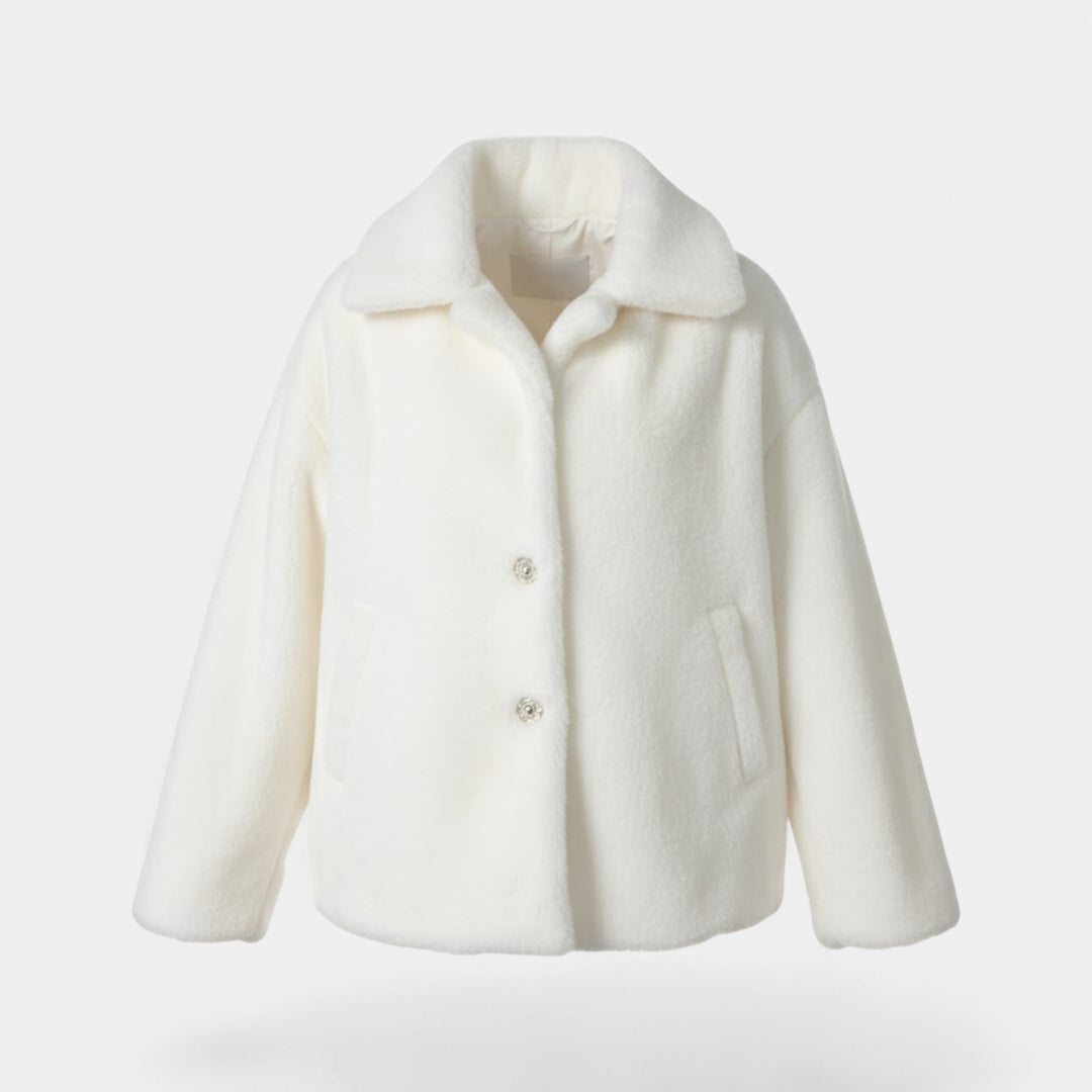 Riche | Cappotto invernale donna con rever in pelliccia morbida