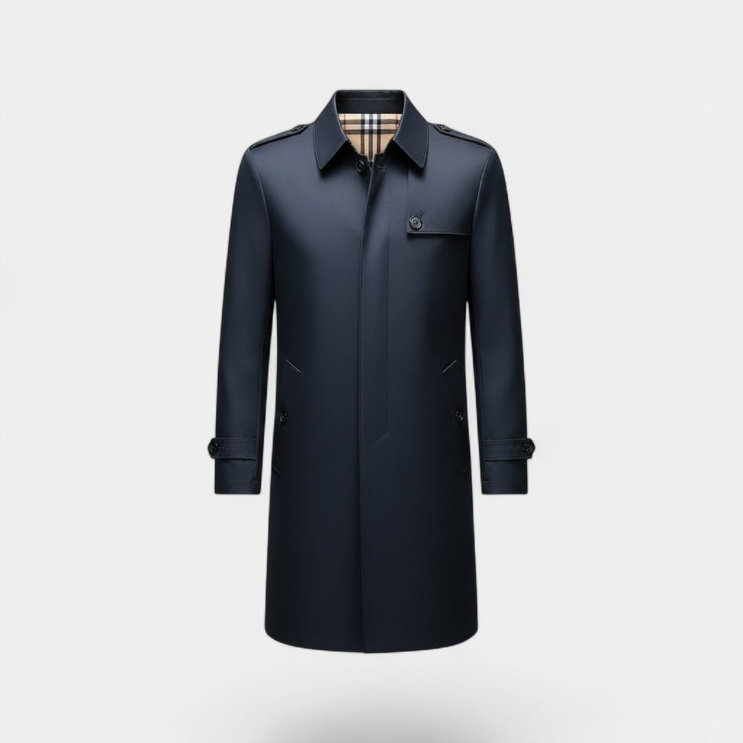 Riche | Herrenjacke mittellang – Trenchcoat mit Reverskragen im klassischen Schnitt