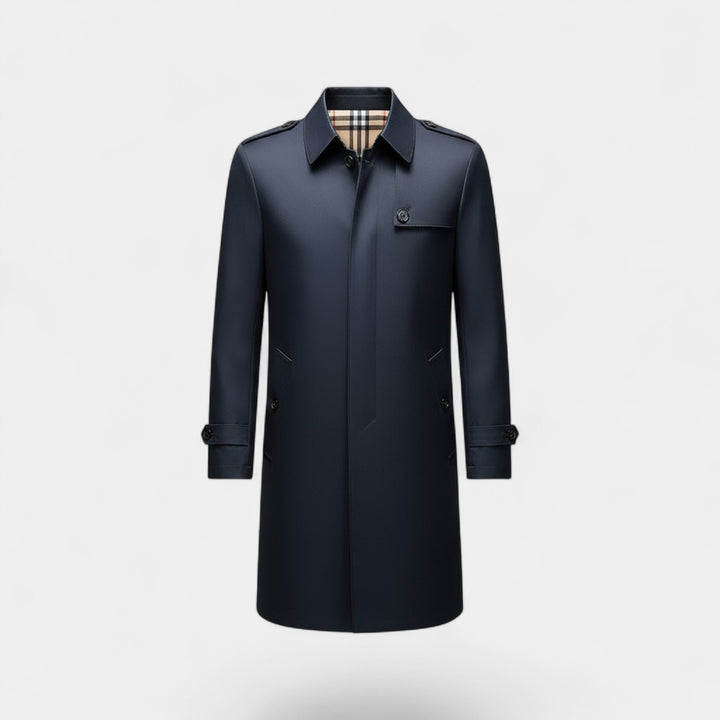 Riche | Herrenjacke mittellang – Trenchcoat mit Reverskragen im klassischen Schnitt