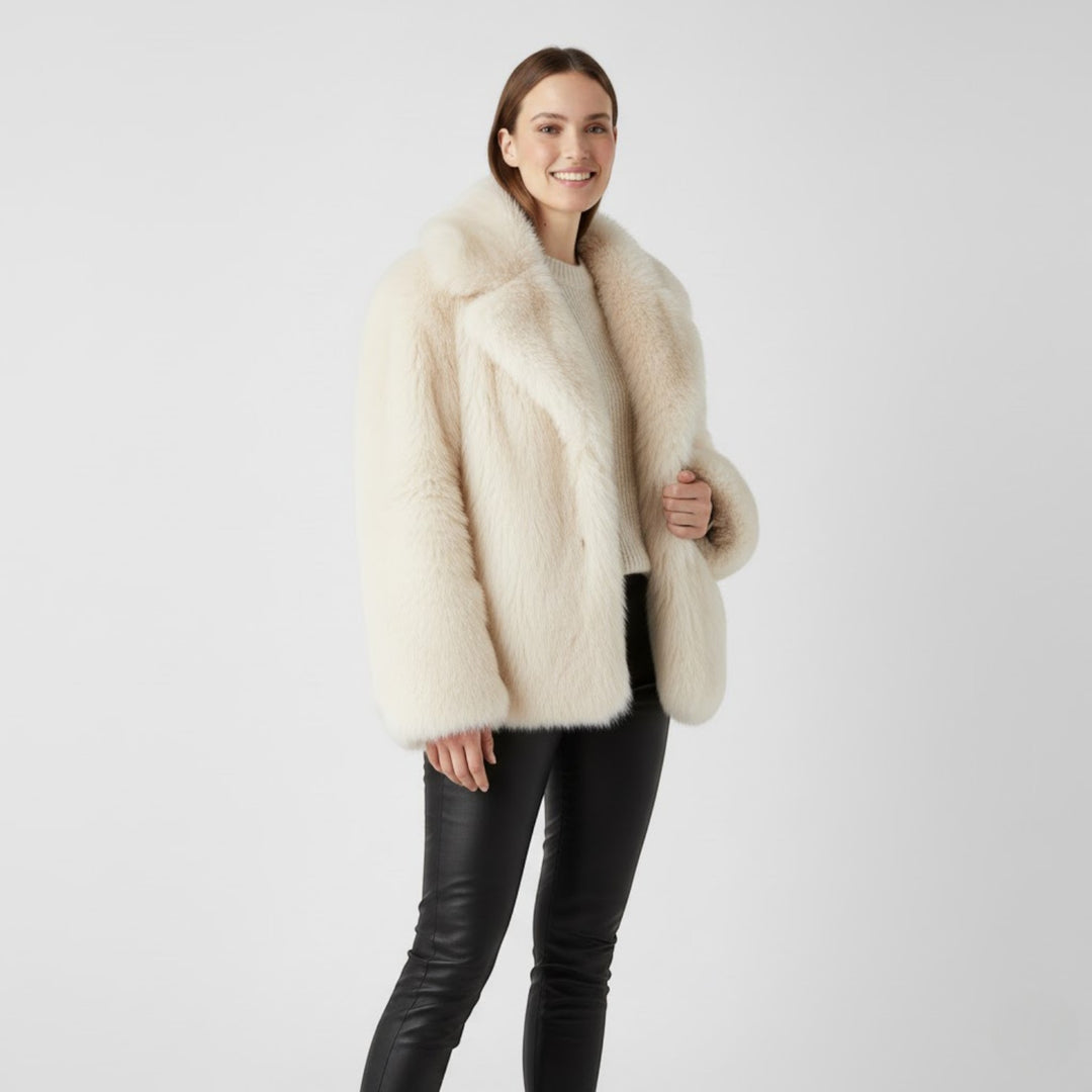 Riche | Cappotto invernale donna in chiffon, lana e pelliccia