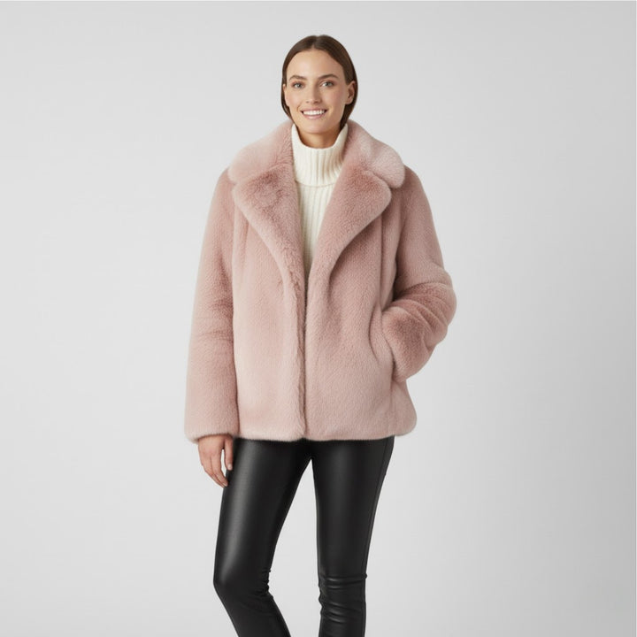 Riche | Cappotto invernale donna in chiffon, lana e pelliccia