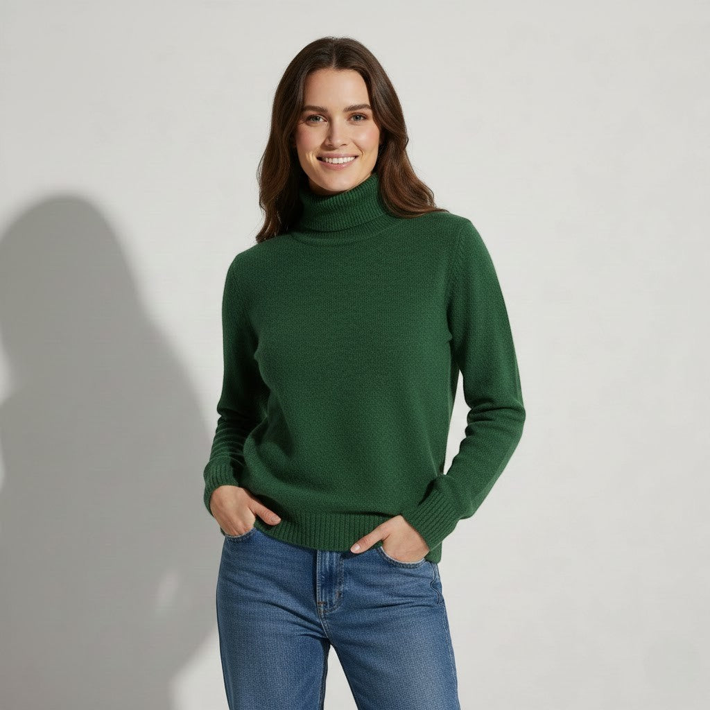 Riche | Damen Rollkragenpullover aus gestrickter Wolle