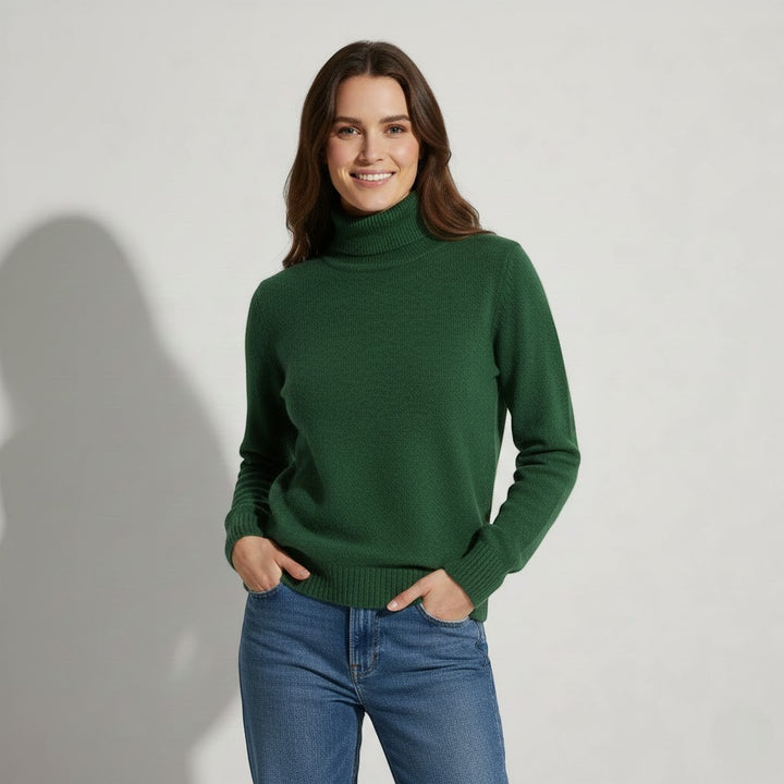 Riche | Damen Rollkragenpullover aus gestrickter Wolle