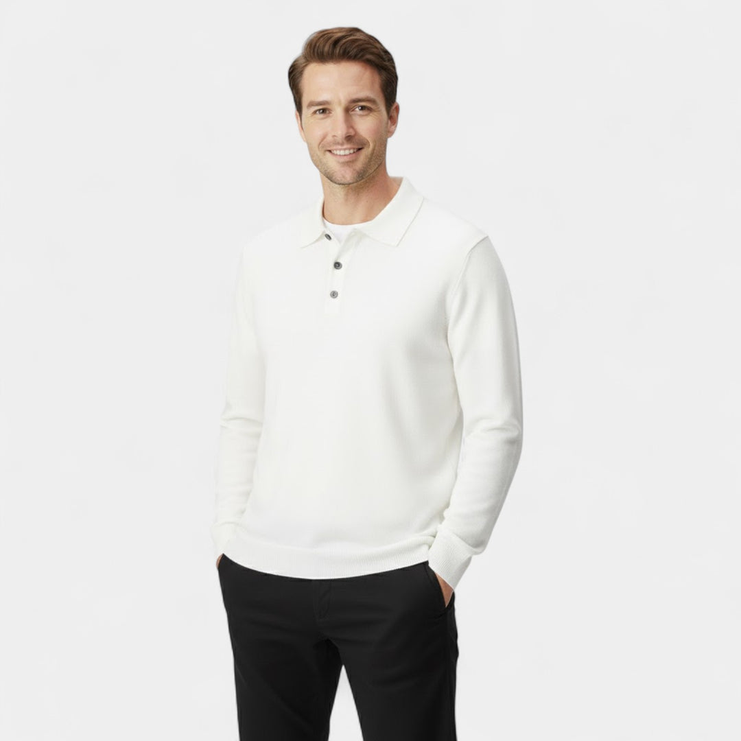 Polo uomo in cashmere maniche lunghe – Eleganza casual raffinata