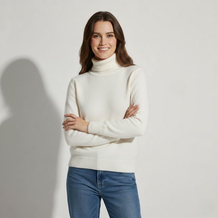 Riche | Damen Rollkragenpullover aus gestrickter Wolle