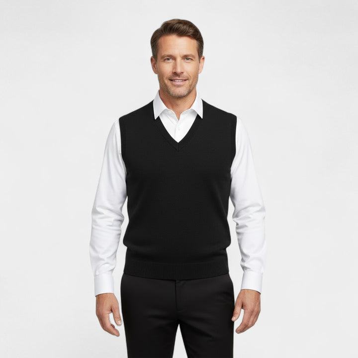 Ärmellose Baumwollweste Herren mit V-Ausschnitt – minimalistische Eleganz