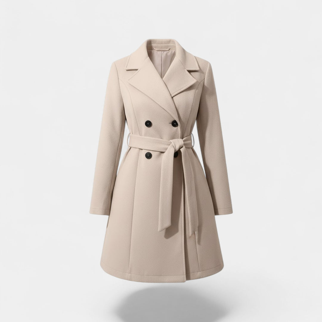 Riche | Damen langer Mantel aus eleganter, taillierter Wolle