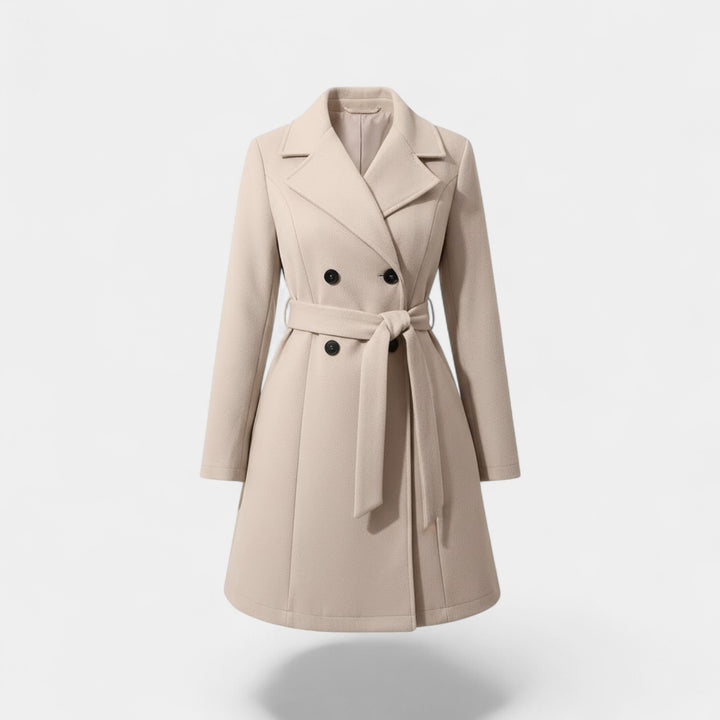 Riche | Damen langer Mantel aus eleganter, taillierter Wolle