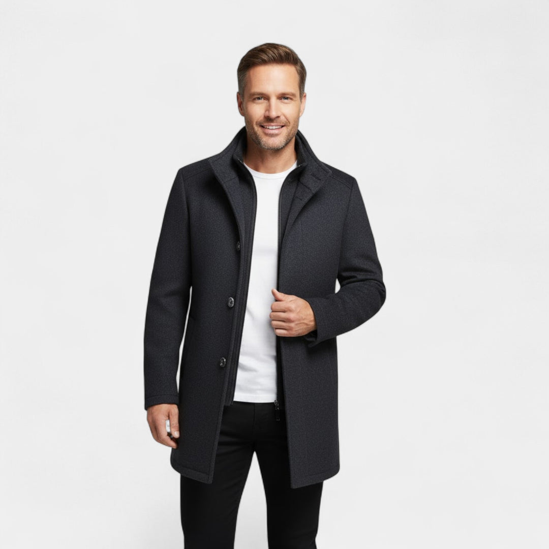 Claire Mode | Cappotto Uomo in Lana – Collo Doppio Mezza Lunghezza