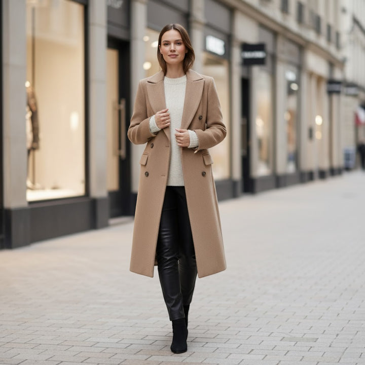 Riche | Damenmantel im Wickelstil aus Wollmischung